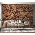 thumbnail image 6 of Tiptophomedecor Background & Patterns Wallpaper Wall Mural - Terracotta Stacked Stone Wall, 6 of 8