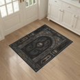 thumbnail image 3 of ODIKA 3'x5' Washable Accent Rug Gray Black Gothic Gate and Skull Motif Design Elegant Medieval Inspired with Intricate for Bedside, Nursery Room, Pet Friendly & Non-Shedding, 3 of 7