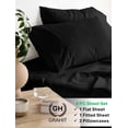 thumbnail image 3 of 100% Egyptian Long Staple Cotton Bedsheet Set, 700 Thread Count, 4-PC Sheets Set, Black Color, Twin Size, 15 Inch Deep Pocket of Fitted Sheet, Soft Sateen Weave Breathable, 3 of 7