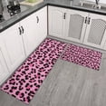 thumbnail image 2 of Pink and Black Of Leopard Print Kitchen Rugs Sets Of 2,Anti Fatigue Kitchen Mat Rugs Non Slip Washable,Decorative Kitchen Floor Mats for Kitchen,Sink,Laundry,17"x30"+17"x47", 2 of 7