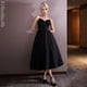 thumbnail image 1 of Vestido corto negro de graduación para mujer, bata Sexy de princesa para banquete, fiesta, graduación, vestido de actuación femenina, 1 of 5