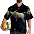 thumbnail image 4 of Taurus Constellation Men's Short Sleeve Poplin Shirt, Casual Printed Button Down, Summer Beach Hawaiian Shirts, Unisex, 4 of 6