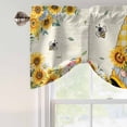 thumbnail image 4 of Sunflower Gnomes Tie Up Valance Curtains for Windows, Kitchen Curtains Window Treatments, Yellow Sunflower Vintage Leaves Bee Short Window Shades Valances for Bedroom Bathroom Cafe 42"x12", 4 of 8