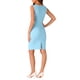thumbnail image 3 of INSPIRE CHIC Vestido Elegante de Mujer con Cuello Barco Sin Mangas y Pliegues, Vestidos de Oficina Tipo Sheath, Color Azul Cielo, 3 of 6