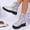 Silver, variant on British Vintage Glitter Lace Up Platform Low Heel Martin Mid Calf Boots for Women, Round Toe Solid Fall Chic Daily Footwear Silver 36