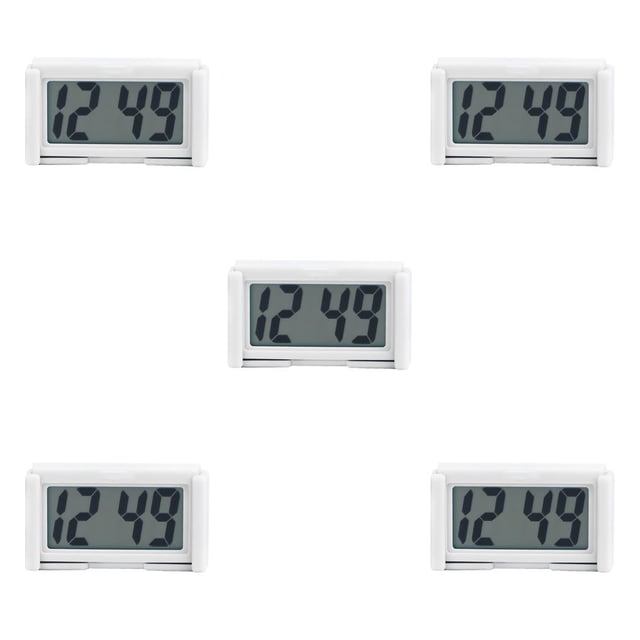 Injueey mini coche reloj soporte autoadhesivo vehículo electrónico reloj digital blanco Type2