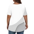 thumbnail image 4 of BSDJILFG Womens Plus Size Tops Summer 2025 Graphic Tees Loose Fit V-Neck Short Sleeve Shirt,Soft Comfortable Lounge Pajama Tops Sleepwear Sizes XL-5XL, 4 of 5