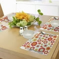 thumbnail image 4 of Ambesonne Retro Place Mats Set of 4, Colored Art Dated Style, Standard Size, Mint Green Orange Red, 4 of 6