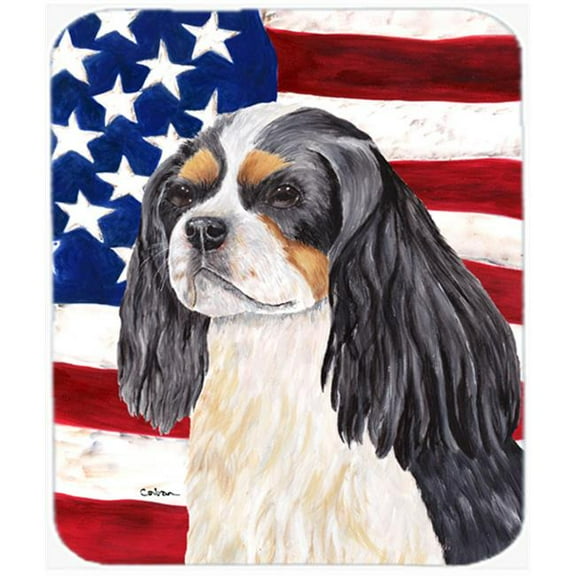 Carolines Treasures  Usa American Flag With Cavalier Spaniel Mouse Pad