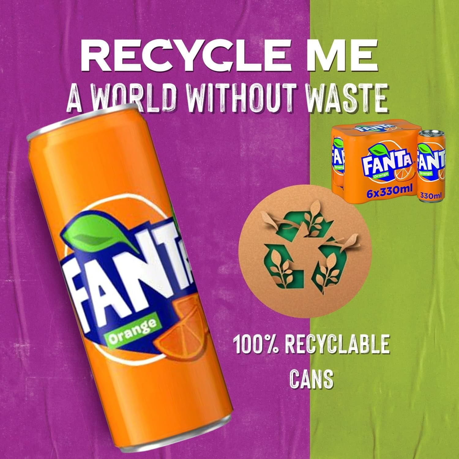 Fanta Orange Soda (European Import) (6 x 0.33 L Cans)