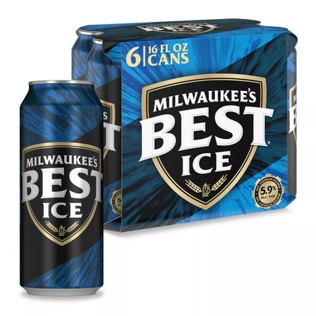 Milwaukee's Best Ice American Beer, 6 Pack, 16 fl oz Aluminum Cans, 5.9% ABV