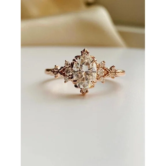 3 Ct Oval Cut Simulated Diamond Women Wedding Band Ring 14K Yellow Gold Plated