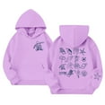 thumbnail image 7 of Little Girls Hoodies Sweatshirts Soft Pullover With Hood Casual School Outdoor Clothes Light Purple Size 5-6T, 7 of 7