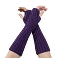thumbnail image 2 of EQWLJWE Fashion Unisex Semi-Long Gloves Knitted Fingerless Winter Gloves Soft Mitten PP Gloves Holiday Clearance, 2 of 2
