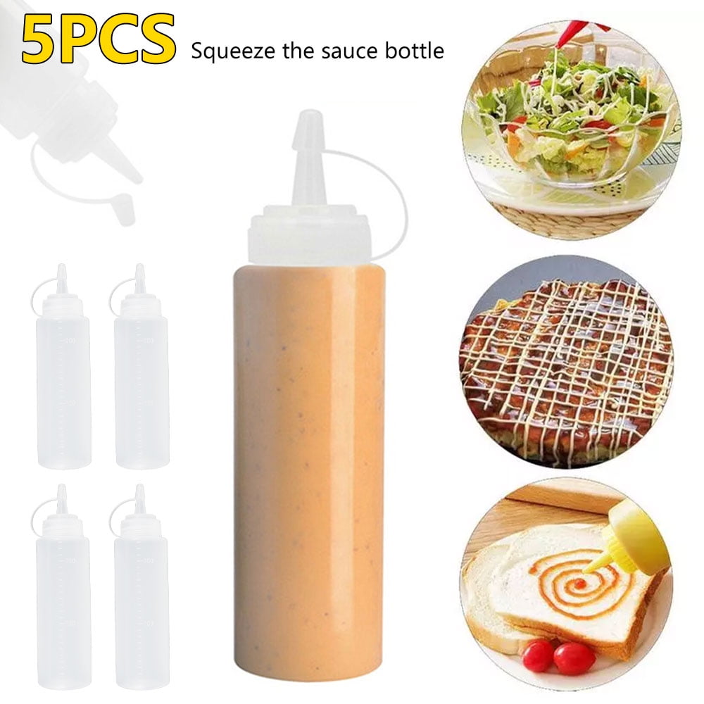 Buy MLfire 5PCS Squeeze Squirt Sauce Bottles, Plastic Sauce Dispenser