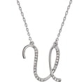 thumbnail image 2 of Personalized Diamond Cursive Initial Pendant Necklace 14k White Gold, 2 of 2