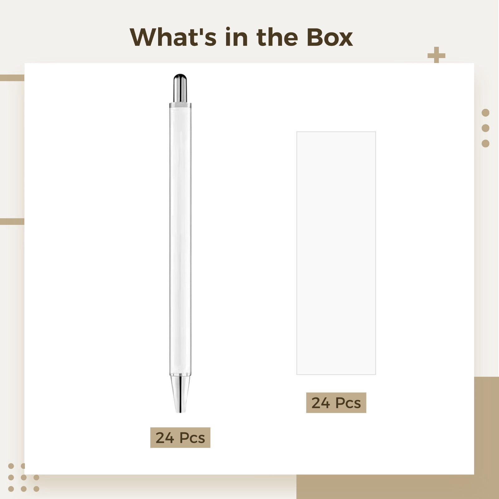 24 Pack Heat Sublimation Pens, Blank Metal Barrel Ballpoint Pens for Customization, Includes Shrink Wrap Films, Bulk for Promotional Gifts,DIY Personalization