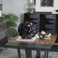thumbnail image 2 of CosmoLiving by Cosmopolitan Aluminum Modern Bud Shape with Geometric Pattern Decorative Vase, 12"W x 11"H with Glossy Black Finish, 2 of 7