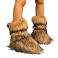 thumbnail image 5 of YLYL Women's Mid Calf Boots Furry Fluffy Warm Fur Lined Round Toe Y2K Fashion Outdoor Snow Boots, 5 of 9