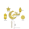 thumbnail image 2 of Colgante de decoración navideña con espejo acrílico estéreo con forma de luna y estrella, 2 of 5