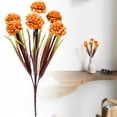 thumbnail image 2 of 7 Heads Artificial Fall Mums Flowers – Silk Small Chrysanthemum Ball Bouquet with Stems, UV Resistant Faux Blooms for Outdoor, Garden, Porch, Kitchen, Home Autumn Decoration, 2 of 9