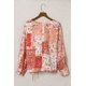 thumbnail image 2 of ABPHQTO Blusa de mujer con escote en pico y diseño de patchwork con estampado floral multicolor, 2 of 5