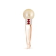 thumbnail image 3 of Angara Golden South Sea Cultured Pearl Ring with Rubies in 14K Rose Gold for Women | June Birthstone Jewelry for Her, 3 of 8
