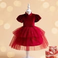 thumbnail image 2 of Lovely Girls Dress Children Cheongsam Standing Collar Red Velvet Trendy Fit Clothes Bodycon Comfy Dailywear Casual Elegant Dresses, 2 of 6