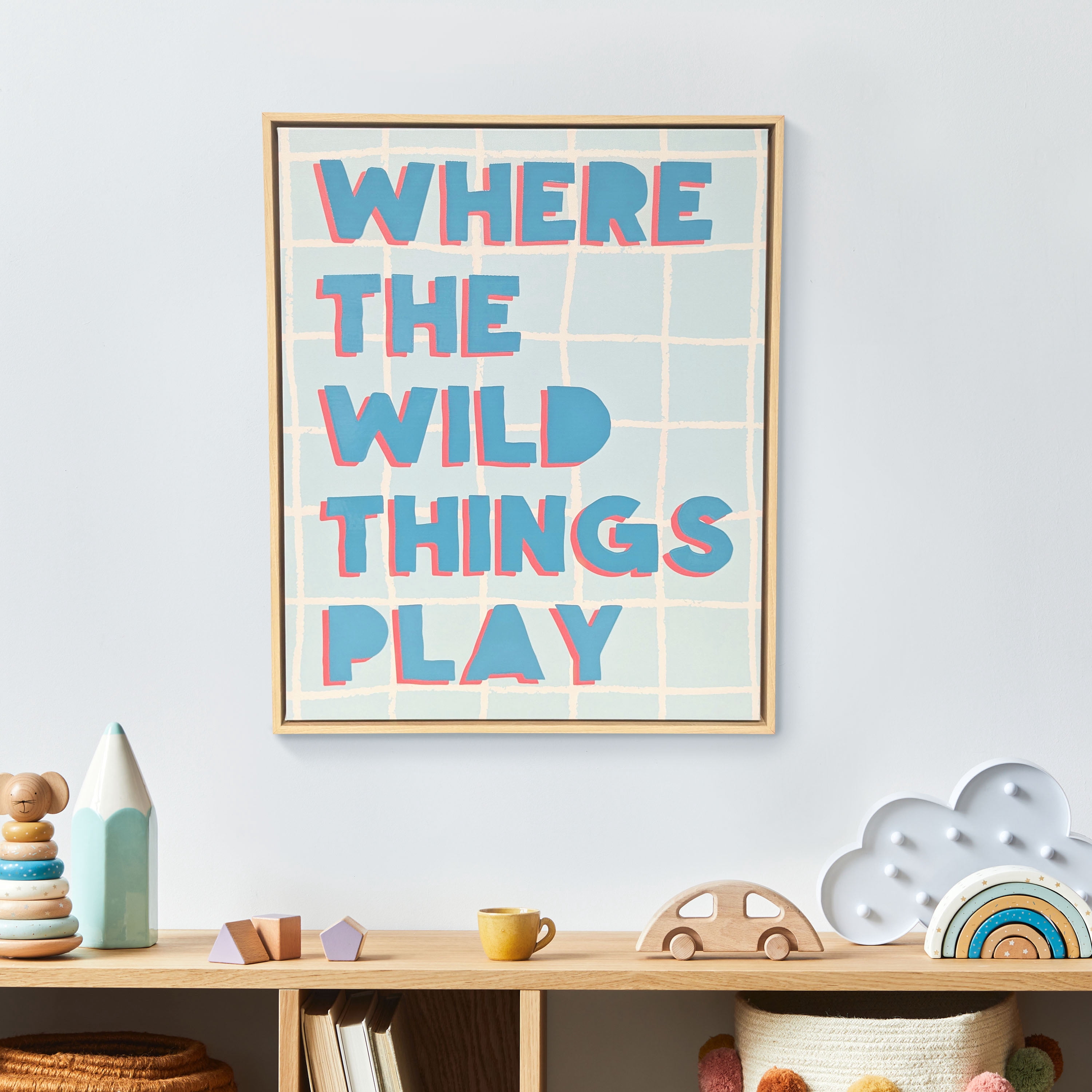 House of Happy 16x20 "Wild Things" Kids 3D Printed Wall Art on Canvas