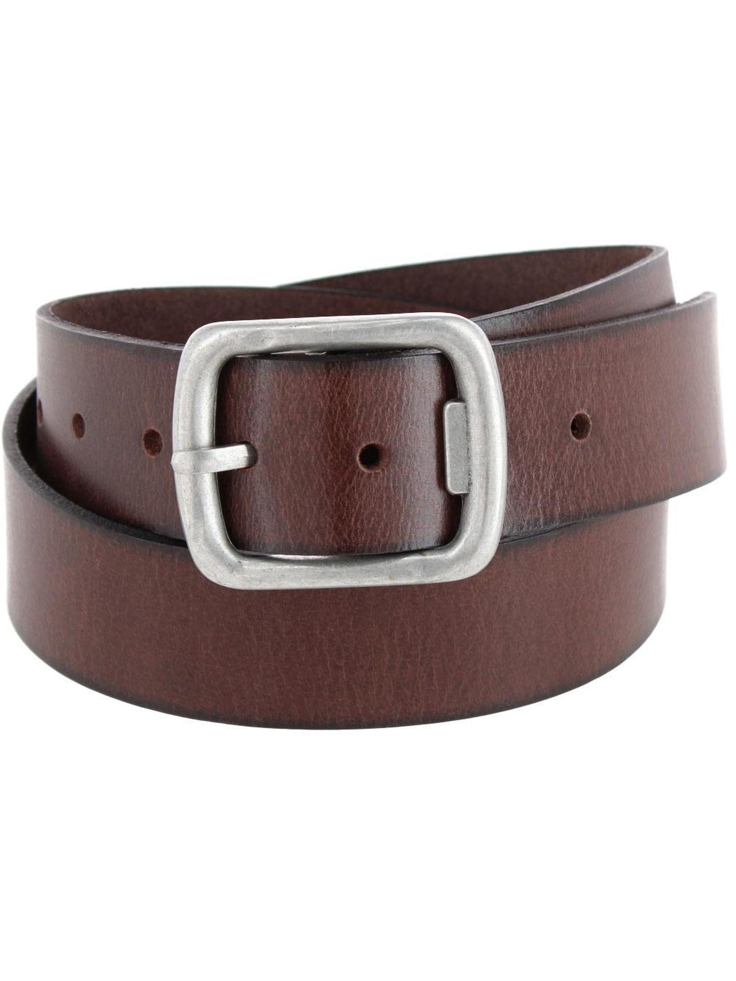 Stone Mountain Contrast Stitch Leather Belt (Men Big & Tall