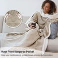thumbnail image 3 of Catalonia Wearable TV Blanket with Sleeves Arms Warm Micro Plush Sherpa Fleece for Adult Large Wrap Throw Robe 72 x 55”, 3 of 7