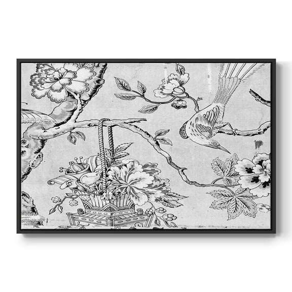 Vintage Abstract Print-XIX Framed in Black Wood Gallery Wrapped Canvas 17 in. x 25 in.