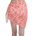 thumbnail image 2 of KLL Red Pretty Flowers Print Women's Sarong Coverups Short Bathing Suit Wrap Skirt Beach Wrap Swimsuit Cover Ups, 2 of 6