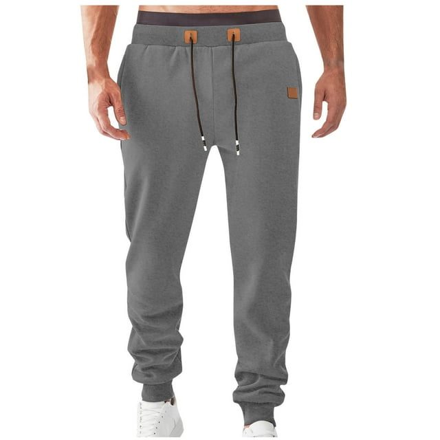 EGNMCR Men's Lightweight Pants, Cargo Pants Men, Linen Pants Men Men Solid Color Pocket Zipper Elastic Waist Draw Rope Sweatpants Trousers Men Polyester pants