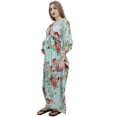 thumbnail image 6 of Bimba Moms Light Blue Floral Printed Kaftan With Belt Maternity Maxi Dress-22, 6 of 6