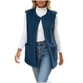 thumbnail image 5 of Women's Vest Fleece Loose Fit Hoodless Sleeveless Casual Vest with Pockets for Layering & Daily Wear, 5 of 8