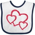 thumbnail image 3 of Inktastic Three Red Hearts Boys or Girls Baby Bib, 3 of 4
