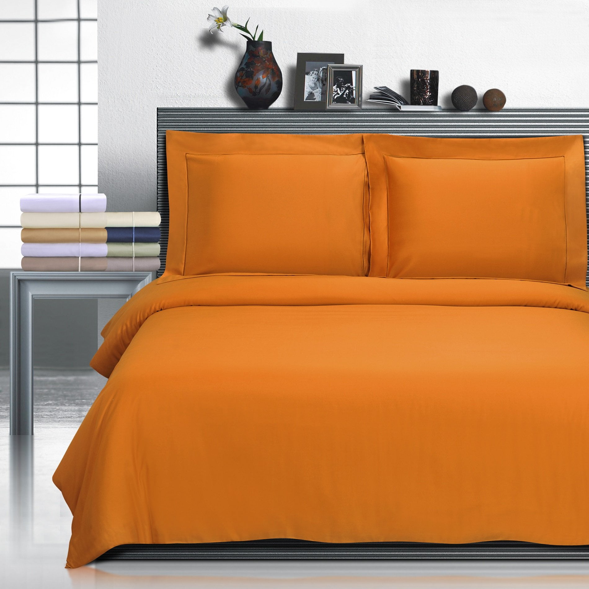 800Thread Count 100 Egyptian Cotton Embroidered Duvet Cover Set White / King/Cal King