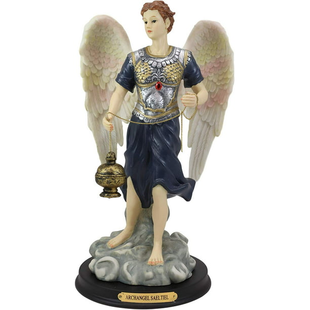 Ebros Byzantine Colorful Archangel Sealtiel Statue with Brass Name ...