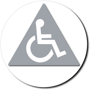 

California All Gender Accessible Restroom Door Sign - Color Reverse-Gray / White (2 Units)