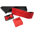 thumbnail image 3 of Bangcool Men Tuxedo Accessories Fashion 3PCS Solid Color Pocket Square Bow Tie Cummerbund, 3 of 10