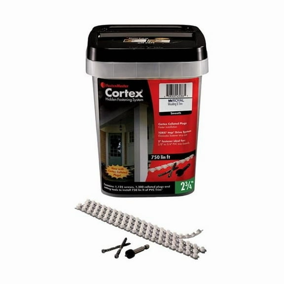 Fastenmaster  Cortex No. 8 x 2.75 in. Star Coated Trim Screws with Plugs, 1125 Per Box