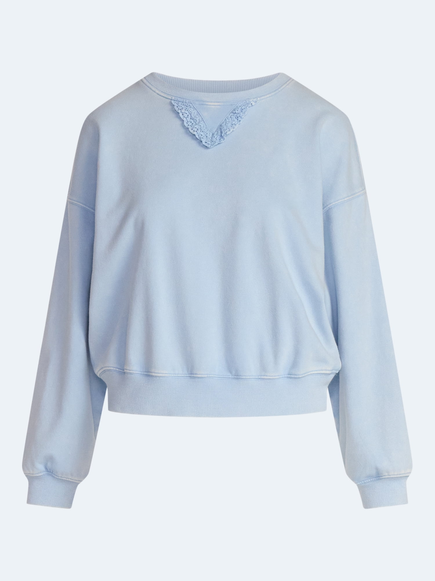 Scoop Women's Mineral Wash Cropped Crewneck Sweatshirt, Sizes XS-XXL