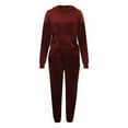 thumbnail image 6 of Women's Velvet Tracksuit Set Hoodie Sweatshirt with Pockets and Jogging Pants Warm Sweatsuit, 6 of 6