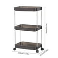 thumbnail image 3 of YIKA Large Floor Shelving Unit 3-Tier Mobile Storage Cart on Wheels Adjustable Tier Shelves Rolling Utility Cart Wheels for Kitchen Bathroom Office Living Room Storage Rack Organizer Cart, 3 of 6