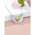 thumbnail image 3 of Dorunmo Wing Heart Yellow Necklace 925 Sterling Silver Topaz Wing Necklace November Birthstone Jewelry for Bride Mom Women, 3 of 10