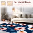 thumbnail image 2 of Flatwoven High Traffic Area Rug, Chic Hibiscus Patterned Design, Non Slip, Stain Resistant, Washable Area Rugs for Living Room, Bedroom(Blue, 4X6), 2 of 8