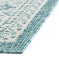 thumbnail image 4 of Rugs.com Outdoor Aztec Collection Rug – 2' x 3' Aqua Flatweave Rug Perfect For Living Rooms, Large Dining Rooms, Open Floorplans, 4 of 6