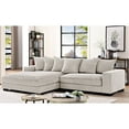 thumbnail image 6 of Miekor Furniture Luxe Oversized Two-Piece Left Facing Sectional Couches for Living Room, 102.4-Inch L Shaped Sofa with Chaise, Upholstered with Corduroy Fabric, Ivory 61993, 6 of 8