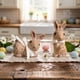 thumbnail image 1 of Pair Pack Easter Resin Rattan Effect Bunny Ornament Home Decor Garden Patio Home Decoration, 1 of 7